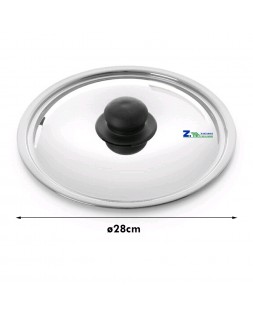 COPERCHIO TONDO IN ACCIAIO INOX DIAM. CM 28 UNIVERSALE PER PENTOLE PENTOLE