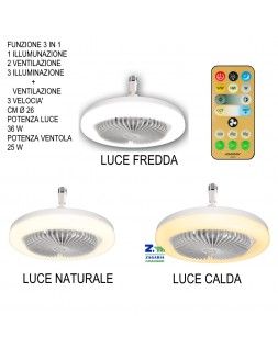 VENTILATORE LAMPADA LED DA...