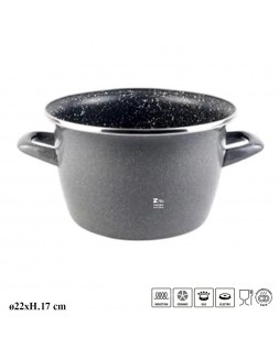 PENTOLA ALTA 2 MANICI K2 D.22xH.17cm ACCIAIO SMALTATO ANTIADERENTE INDUZIONE