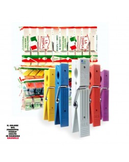 SET 16 PZ MOLLETTE MOLLETTE BUCATO LEGNO RIVESTITE PLASTICA LA DUPLA