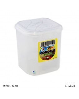 CONTENITORE QUADRATO PER ALIMENTI CLIK CLAK CM 7x7xH.6 cm LT.0.34